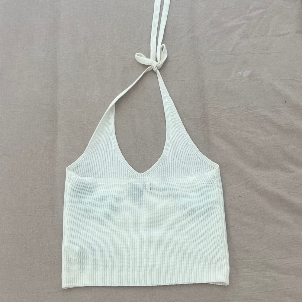 Cream Halter Top - Picture 2 of 3